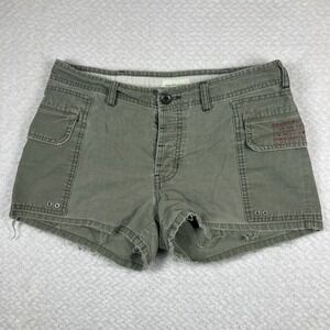 VTG Y2K Abercrombie Fitch Khaki Cargo Shorts Utility Size 8 Green